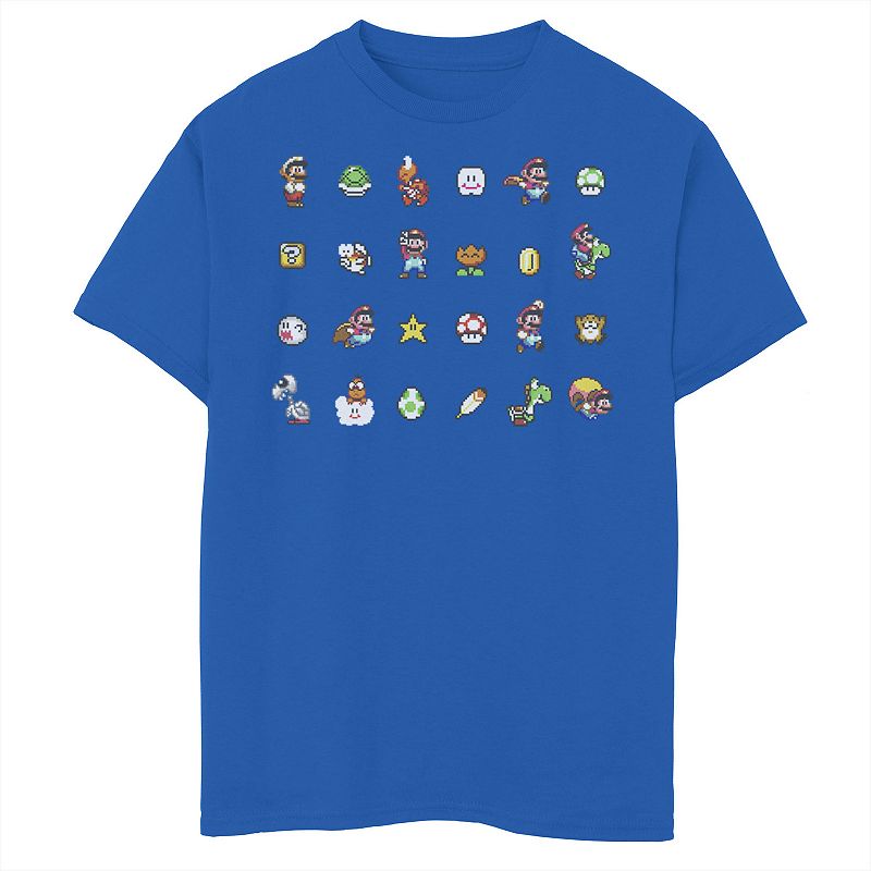 Boys 8-20 Nintendo Super Mario Bros. 16-Bit Symbol Grid Tee, Boy's, 