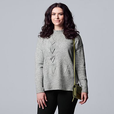 Women's Simply Vera Vera Wang Asymmetrical Cable Sweater