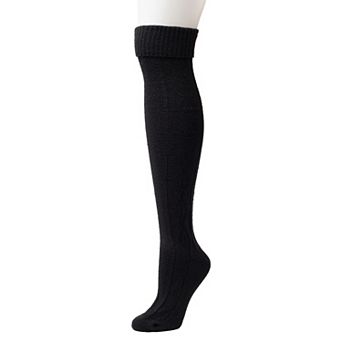 Women's Cuddl Duds® Plushfill* Diamond & Seed Stitch Over-the-Knee Cuffed Socks