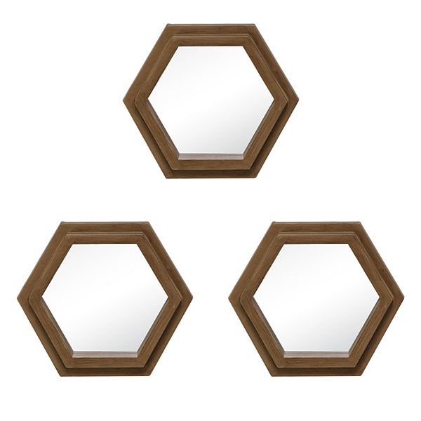 Belle Maison Hexagon Wall Mirror 3piece Set
