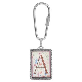 1928 Floral Motif Initial Key Chain
