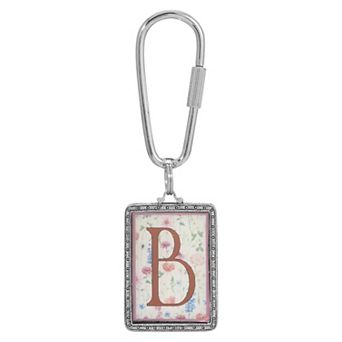 1928 Floral Motif Initial Key Chain