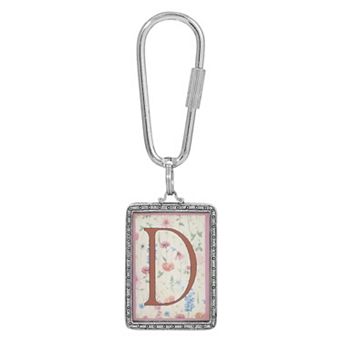 1928 Floral Motif Initial Key Chain