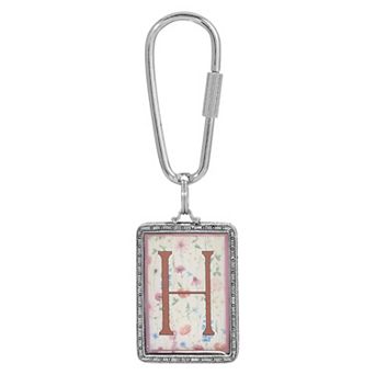 1928 Floral Motif Initial Key Chain