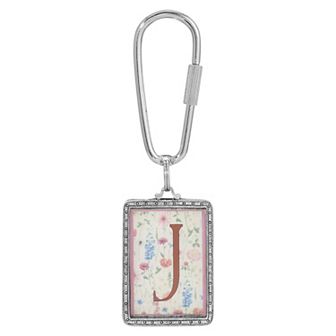 1928 Floral Motif Initial Key Chain