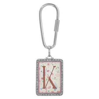 1928 Floral Motif Initial Key Chain