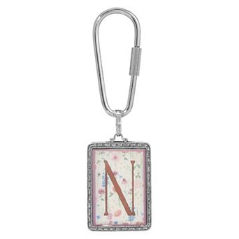 1928 Floral Motif Initial Key Chain