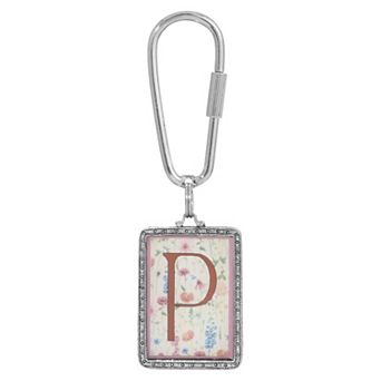 1928 Floral Motif Initial Key Chain