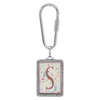 1928 Floral Motif Initial Key Chain