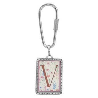 1928 Floral Motif Initial Key Chain