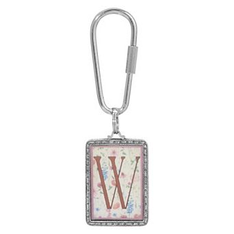 1928 Floral Motif Initial Key Chain