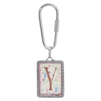 1928 Floral Motif Initial Key Chain