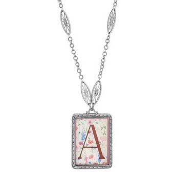 1928 Floral Motif Initial Pendant