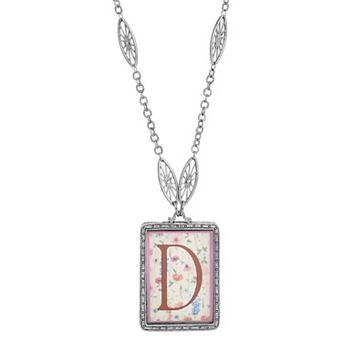 1928 Floral Motif Initial Pendant