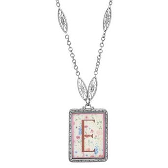 1928 Floral Motif Initial Pendant