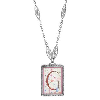 1928 Floral Motif Initial Pendant