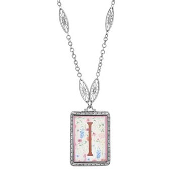 1928 Floral Motif Initial Pendant
