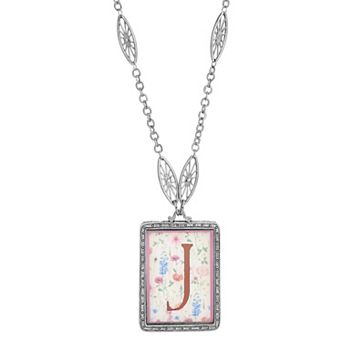 1928 Floral Motif Initial Pendant