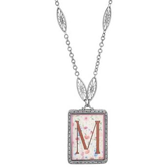 1928 Floral Motif Initial Pendant