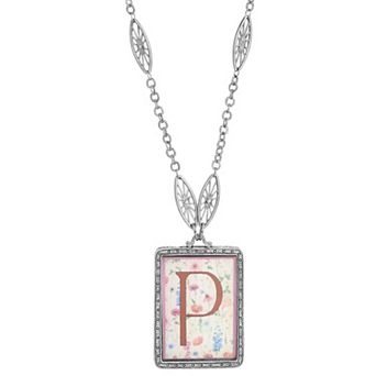 1928 Floral Motif Initial Pendant