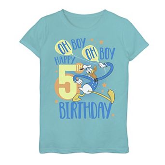 Disney's Donald Duck Girls 4-16 Happy 5th Birthday Oh Boy Oh Boy Graphic Tee