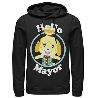 Men's Animal Crossing Isabelle Hello Mayor Portrait Hoodie