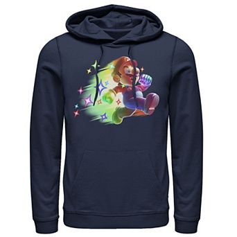 Men's Nintendo Super Mario Action Pose Neon Portrait Hoodie