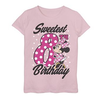 Disney's Minnie Mouse Girls 4-16 Pink Polka Dot Sweetest 8th Birthday Graphic Tee