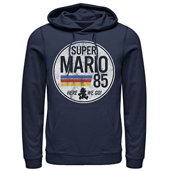 Men's Nintendo Super Mario Here We Go '85 Retro Vintage Hoodie