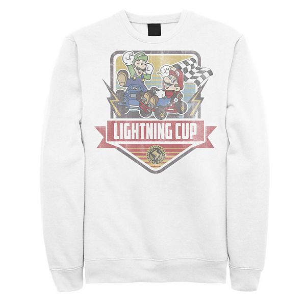 Men's Mario Kart Lightning Cup Faded Logo Sweatshirt