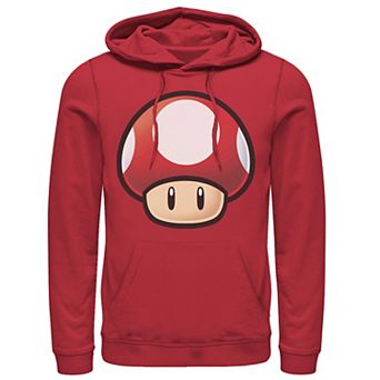 Men's Nintendo Super Mario Red Mushroom Big Face Hoodie