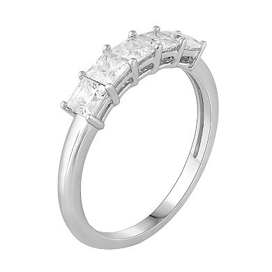 Platinum 1 Carat T.W. Diamond 5-Stone Anniversary Band