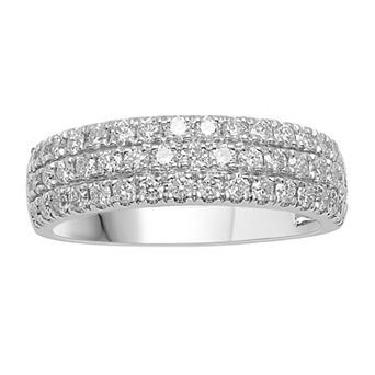 Diamond Medley Platinum 1 Carat T.W. Diamond 3-Row Anniversary Band