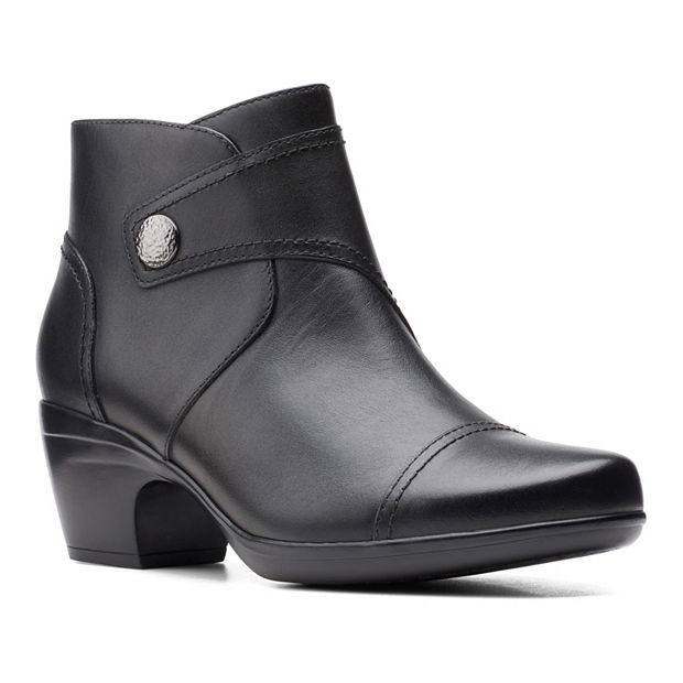 Clarks black outlet booties