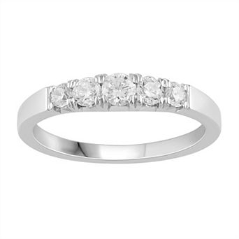 Diamond Medley Platinum 1/2 Carat T.W. Diamond 5-Stone Anniversary Band