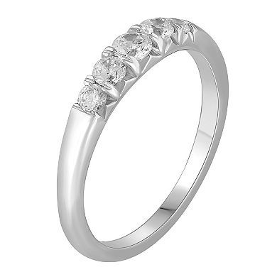 Platinum 1/2 Carat T.W. Diamond 5-Stone Anniversary Band