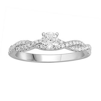 Platinum 1/2 Carat T.W. Diamond Engagement Ring