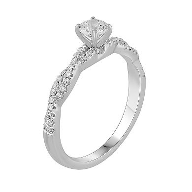 Platinum 1/2 Carat T.W. Diamond Engagement Ring