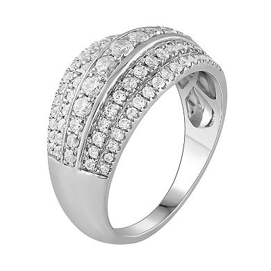 Platinum 1 Carat T.W. Diamond 5-Row Anniversary Ring