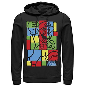 Men's Nintendo Super Mario Colorful Squares Fill Classic Hoodie