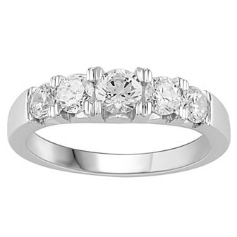 Platinum 1 Carat T.W. Diamond 5-Stone Anniversary Ring