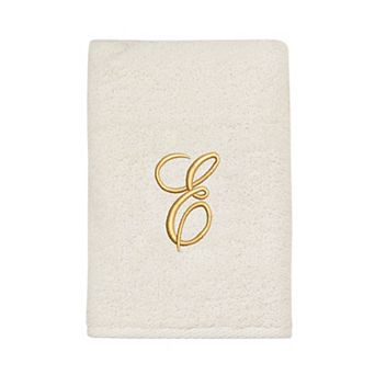 Avanti Premier Ivory/Gold Script Monogram Hand Towel