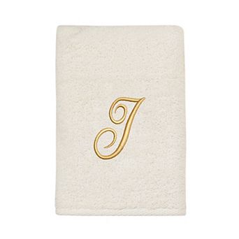 Avanti Premier Ivory/Gold Script Monogram Hand Towel