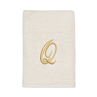 Avanti Premier Ivory/Gold Script Monogram Hand Towel