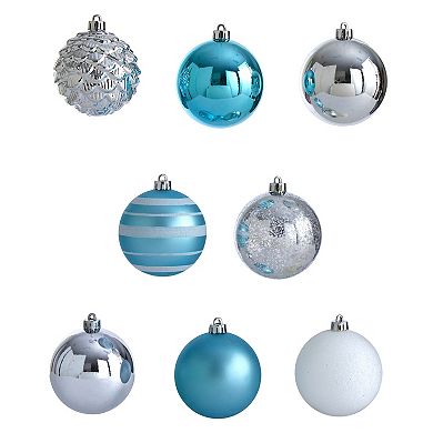 nearly natural Holiday Shatterproof Blue Ornament 64-Piece Set