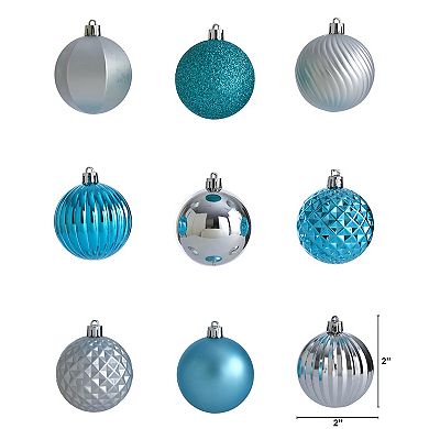 nearly natural Holiday Shatterproof Blue Ornament 101-Piece Set