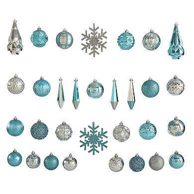nearly natural Holiday Shatterproof Blue Ornament 52-Piece Set