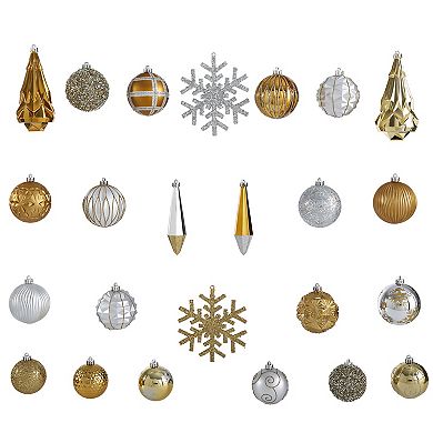nearly natural Holiday Shatterproof Gold Ornament 52-Piece Set