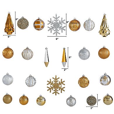 nearly natural Holiday Shatterproof Gold Ornament 52-Piece Set