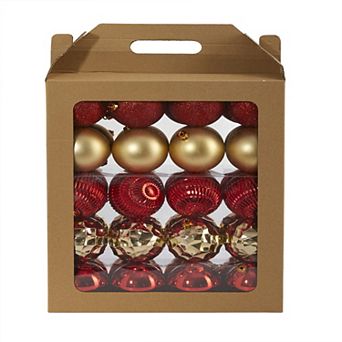 nearly natural Holiday Shatterproof Red & Gold Ornament 40 pc Set
